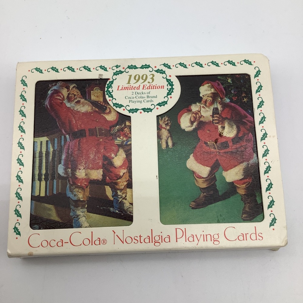 1993 Coca Cola Nostalgia Limited‎ Edition Playing Cards 2 Decks Santa Claus New